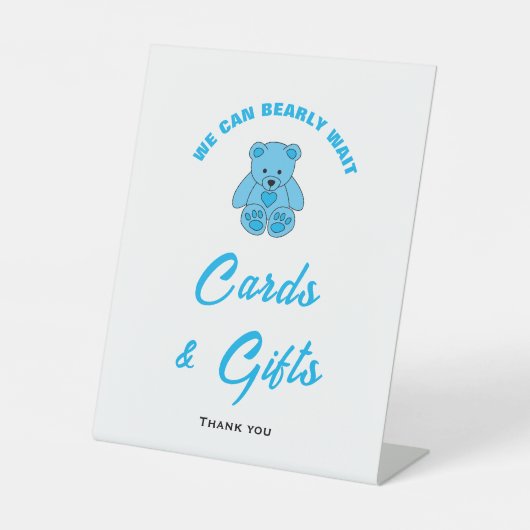 赤ちゃんシャワー我々は非常に待つことができるカードとギフトサイン 台座サイン (正面)