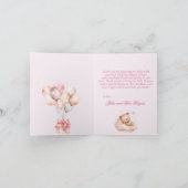 赤ちゃんシャワー折り畳まれたサンキューカードを心待ちできる サンキューカード (内部)