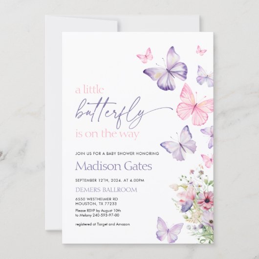 赤ちゃんシャワー招待デジタルまたは印刷 招待状 (正面)