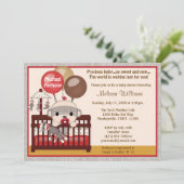 赤ちゃんシャワー招待ボーソックモンキークリブSMC-B 招待状 (スタンド正面)