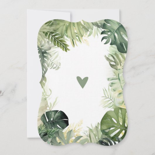 赤ちゃんシャワー招待可愛いジャングルサファリ動物 (裏面)