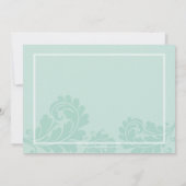 赤ちゃんシャワー招待状かわいい繁栄ミント金ゴールド 招待状 (裏面)