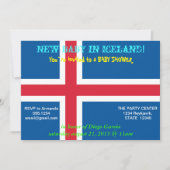 赤ちゃんシャワー招待状とアイスランド国旗 招待状 (正面)