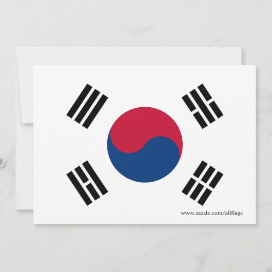 赤ちゃんシャワー招待状と韓国国旗 招待状 (裏面)