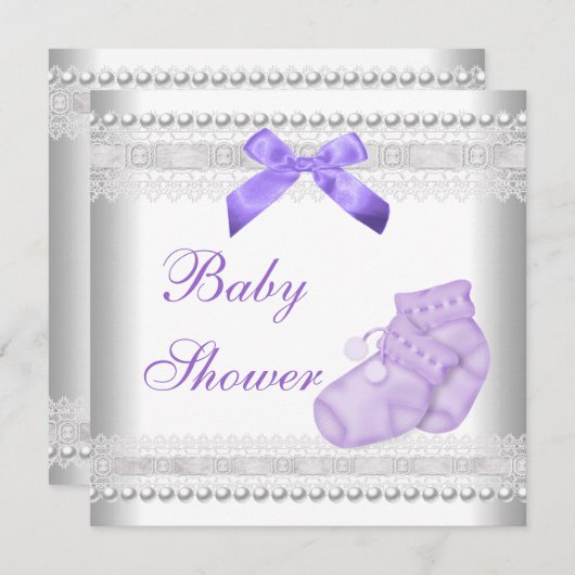 赤ちゃんシャワー招待状少年少女かわいい 招待状 (正面/裏面)