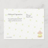 赤ちゃんシャワー招待状性不明とコウノトリ インビテーションポストカード (裏面)