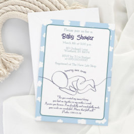 赤ちゃんシャワー招待状雲ブルースカイバイブル聖句 招待状