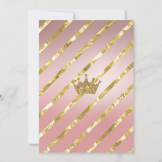 赤ちゃんシャワー招待状、彼女の方法で小さなプリンセス 招待状 (裏面)