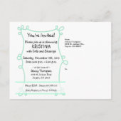 赤ちゃんシャワー招待状 – 性別なし インビテーションポストカード (裏面)