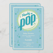 赤ちゃんシャワー招待状(男の子) – 準備完了ポップ・アートの 招待状 (正面/裏面)