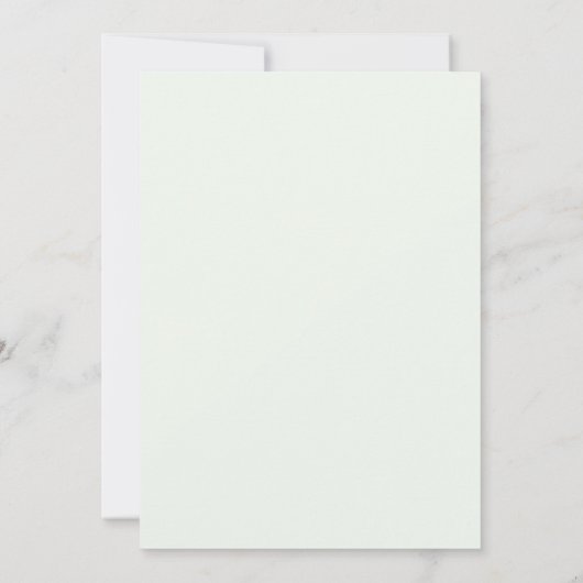 赤ちゃんシャワー招待緑の花のグラム 招待状 (裏面)