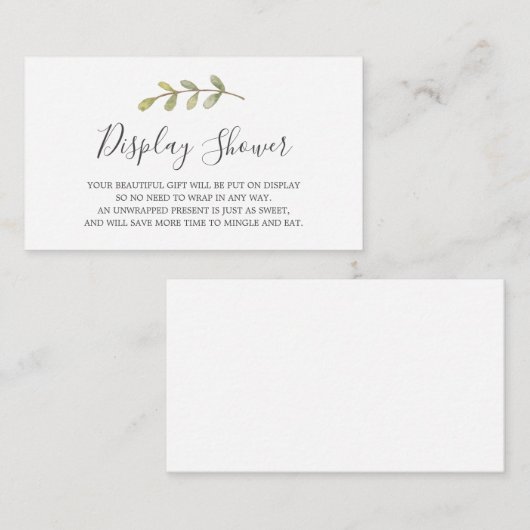 赤ちゃんシャワー挿入カードの表示 エンクロージャーカード (正面/裏面)