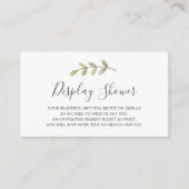 赤ちゃんシャワー挿入カードの表示 エンクロージャーカード (正面)