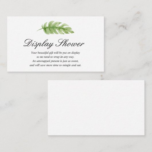 赤ちゃんシャワー挿入カードの表示 エンクロージャーカード (正面/裏面)