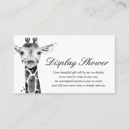 赤ちゃんシャワー挿入カードの表示 エンクロージャーカード (正面)