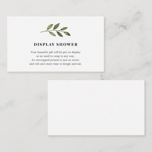 赤ちゃんシャワー挿入カードの表示 エンクロージャーカード (正面/裏面)