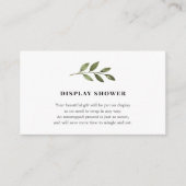 赤ちゃんシャワー挿入カードの表示 エンクロージャーカード (正面)