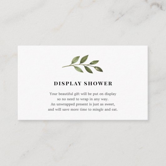 赤ちゃんシャワー挿入カードの表示 エンクロージャーカード (正面)