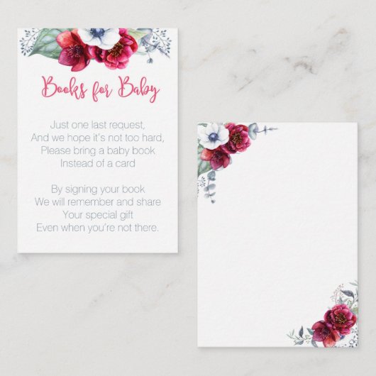 赤ちゃんシャワー挿入カード用の本を持って来る エンクロージャーカード (正面/裏面)