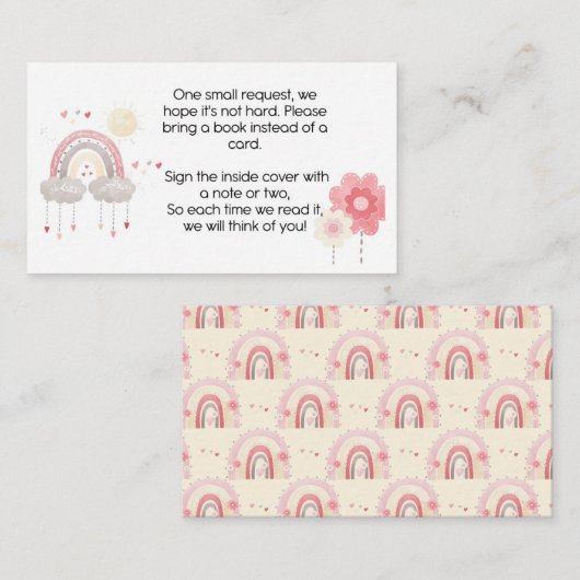 赤ちゃんシャワー挿入カード、ベビーboho用の本 エンクロージャーカード (正面/裏面)