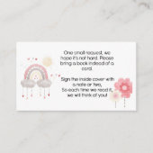 赤ちゃんシャワー挿入カード、ベビーboho用の本 エンクロージャーカード (正面)