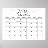 赤ちゃんシャワー推定期日カレンダー ポスター (正面)