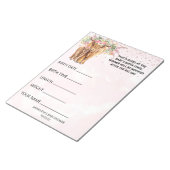 赤ちゃんシャワー推測ゲーム高地の牛ピンク ノートパッド (アングル)