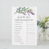 赤ちゃんシャワー推測価格ゲームラベンダーユーカリ 便箋 (スタンド正面)