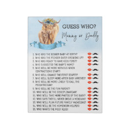 赤ちゃんシャワー推測誰が高地の牛の青をゲーム ノートパッド