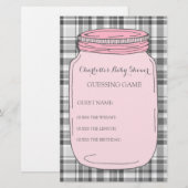 赤ちゃんシャワー推理ゲームピンクメイソンジャー (正面/裏面)