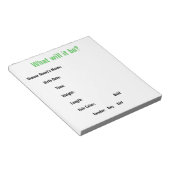 赤ちゃんシャワー推理ゲーム ノートパッド (アングル)