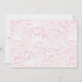 赤ちゃんシャワー散水ピンクのフローラ写真 招待状 (裏面)