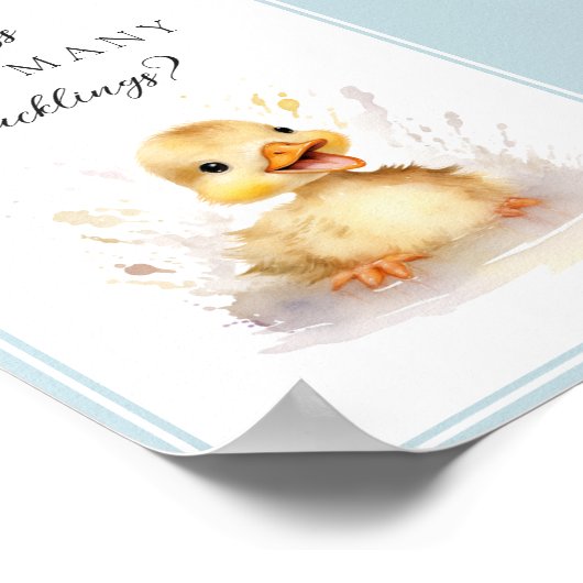 赤ちゃんシャワー数のアヒルの徴候を推測 ポスター (角)