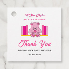 赤ちゃんシャワー新しいチャプターストーリーブックピンクテディベア フェイバータグ