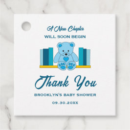 赤ちゃんシャワー新しいチャプターストーリーブックブルーテディベア フェイバータグ