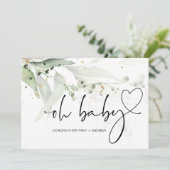 赤ちゃんシャワー新しいママおめでとうユーカリ カード (スタンド正面)