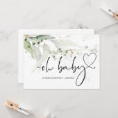赤ちゃんシャワー新しいママおめでとうユーカリ カード (正面/裏面インサイチュ)