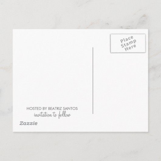 赤ちゃんシャワー日付を保存はがきカスタムの写真 案内ポストカード (裏面)