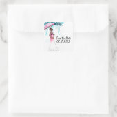 赤ちゃんシャワー日付シールを保存 スクエアシール (バッグ)