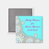 赤ちゃんシャワー日付磁石を保存 マグネット (正面/裏面)