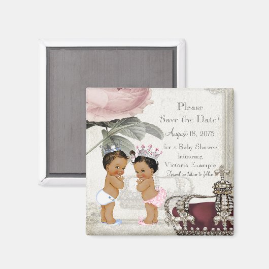 赤ちゃんシャワー日付磁石を保存 マグネット (正面/裏面)