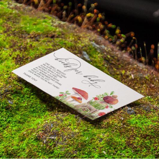 赤ちゃんシャワー昆虫ウッドランドキノコ用ブック エンクロージャーカード