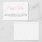 赤ちゃんシャワー書籍の要求をもたらす、ライトピンク エンクロージャーカード (正面/裏面)