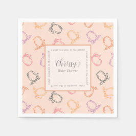 赤ちゃんシャワー最も可愛いカボチャのパッチ スタンダードカクテルナプキン