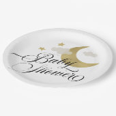 赤ちゃんシャワー月の星と雲 ペーパープレート (アングル)