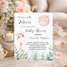 赤ちゃんシャワー月キリンかわいい招待