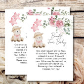 赤ちゃんシャワー本の甘い小さな子羊ピンクのバラ エンクロージャーカード