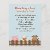 赤ちゃんシャワー本ゲームをもたらす – 農場動物テーマ インビテーションポストカード (正面)