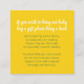 赤ちゃんシャワー来ここに太陽のギフト要求カード エンクロージャーカード (裏面)