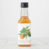 赤ちゃんシャワー柑橘系リトルかわいこちゃんオレンジスクリプト リキュールボトルラベル (正面)